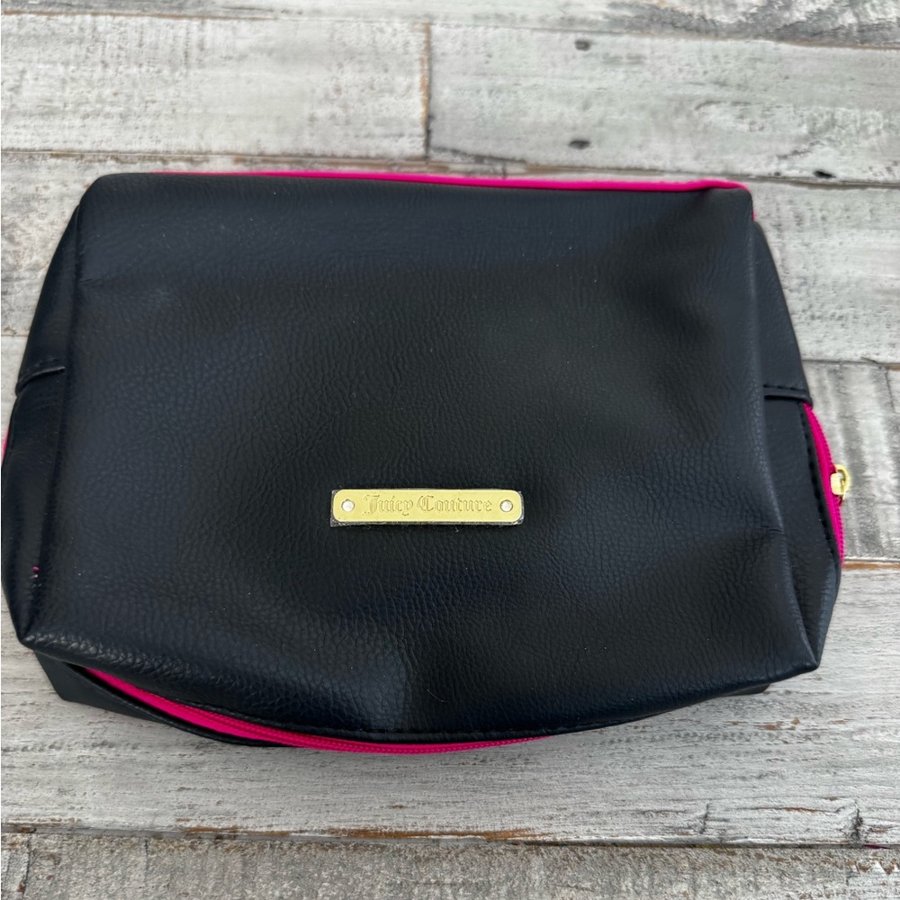 Juicy Couture Black Cosmetic Bag with Pink Trim
